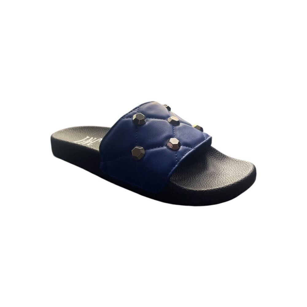 INC international Concepts Women's Peymin Pool Slides Cobalt Blue Slip On Sz 5